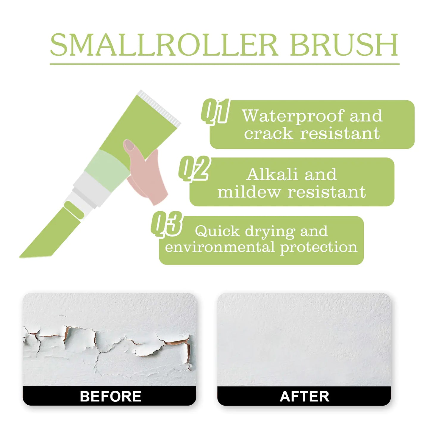 Jue Fish White Wall Paint Touch-Up Mini Roller Brush