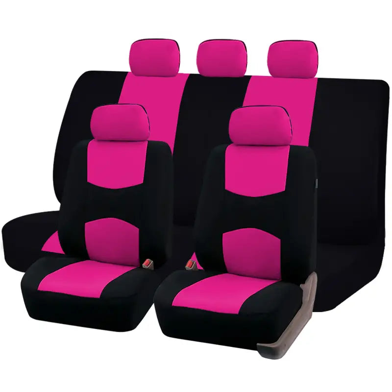 Polyester Car Seat Covers Cushion Set - 4 or 9 Piece