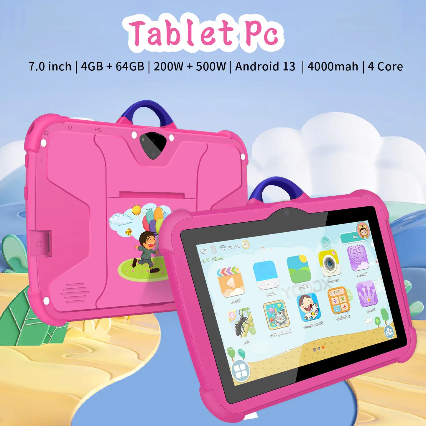 7-inch Tablet 4 64 Children's Tablet Full HD Screen