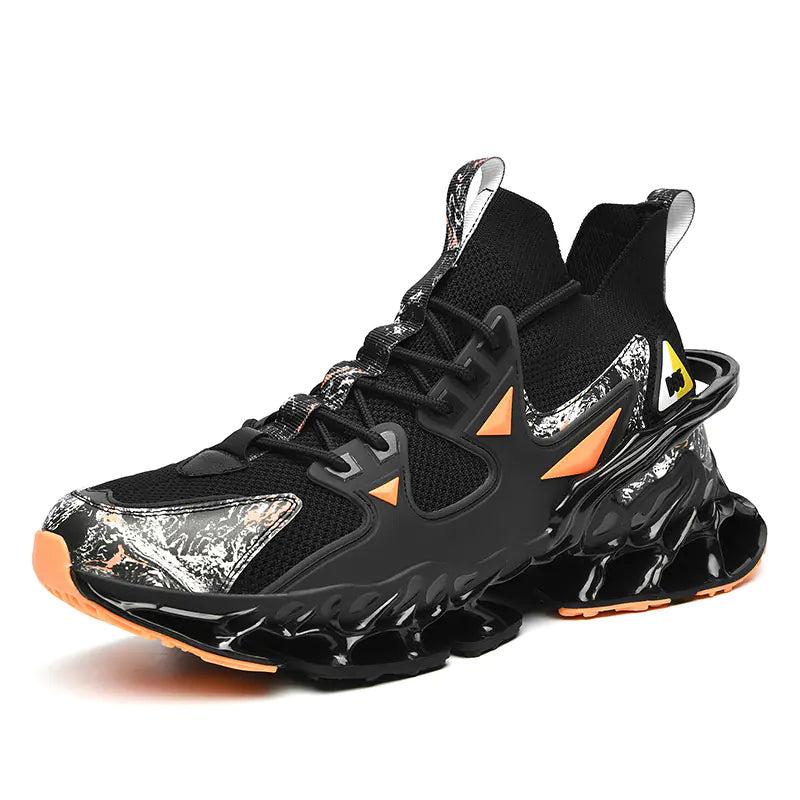 Trendy Knitted Blade Sole Sports Shoes for Teens