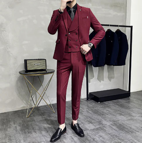 Men's Elegant Business Suit Set - Black / L (One Set)