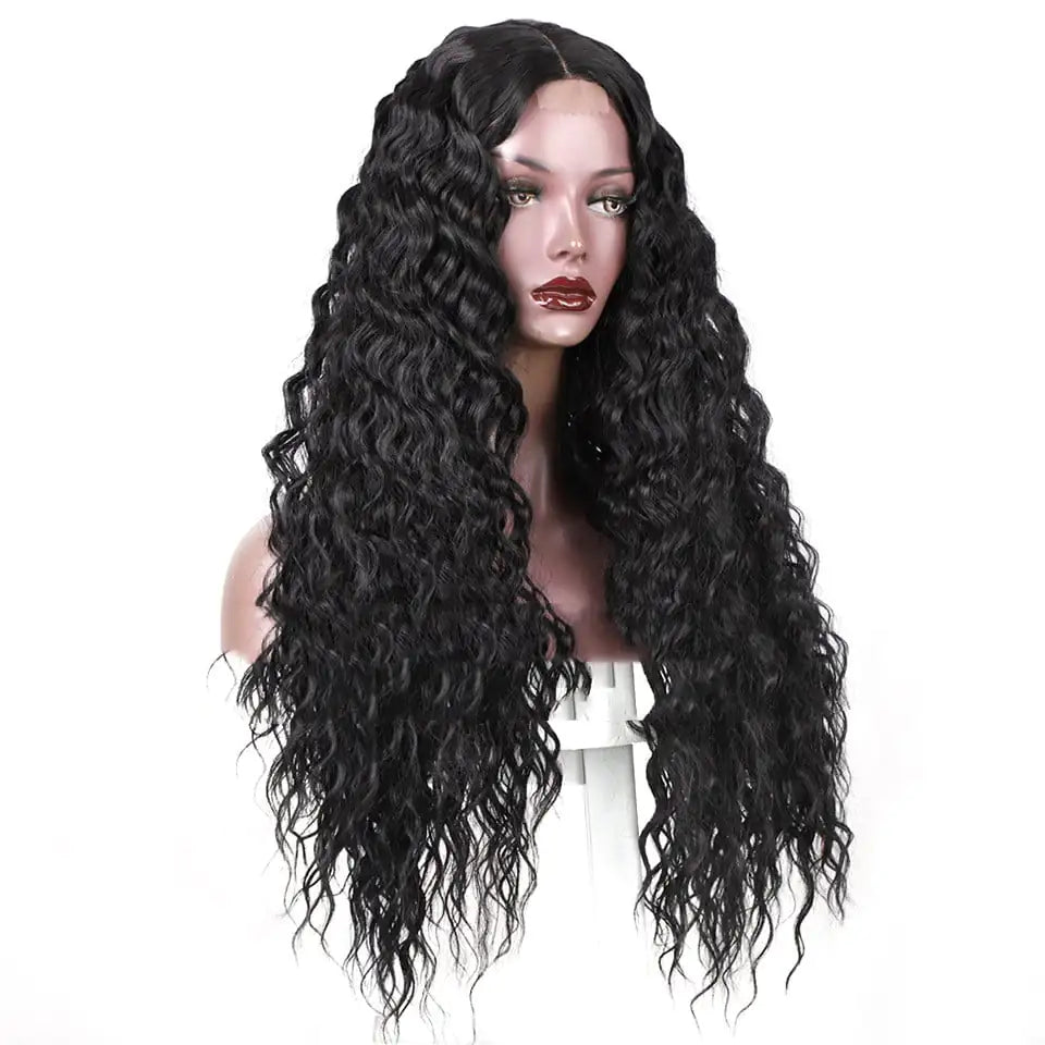 Long Curly Hair Wig for Women with African Small Curls