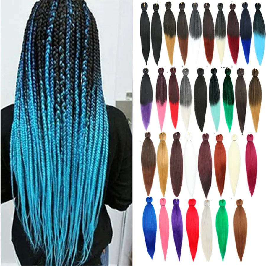 EZ Colorful Braided African Synthetic Hair Wig 26"