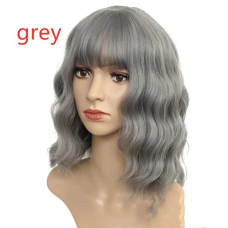 Mid-Length Curly Hair Wig Cover with Corrugated Design