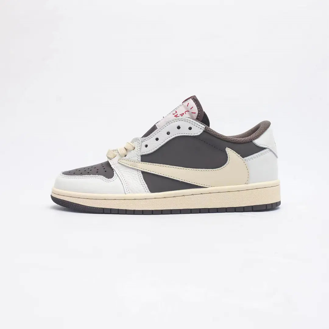 AJ1 Low Sneakers with White Blue Lightning Design