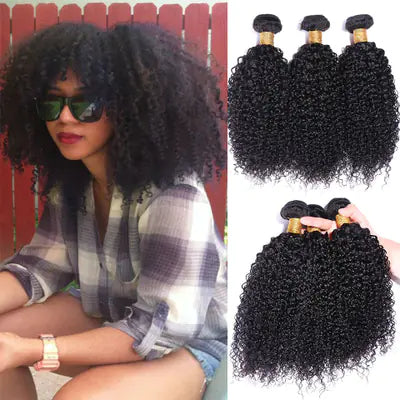 Real Human Hair Lace Front Wig - Kinky Curly Style