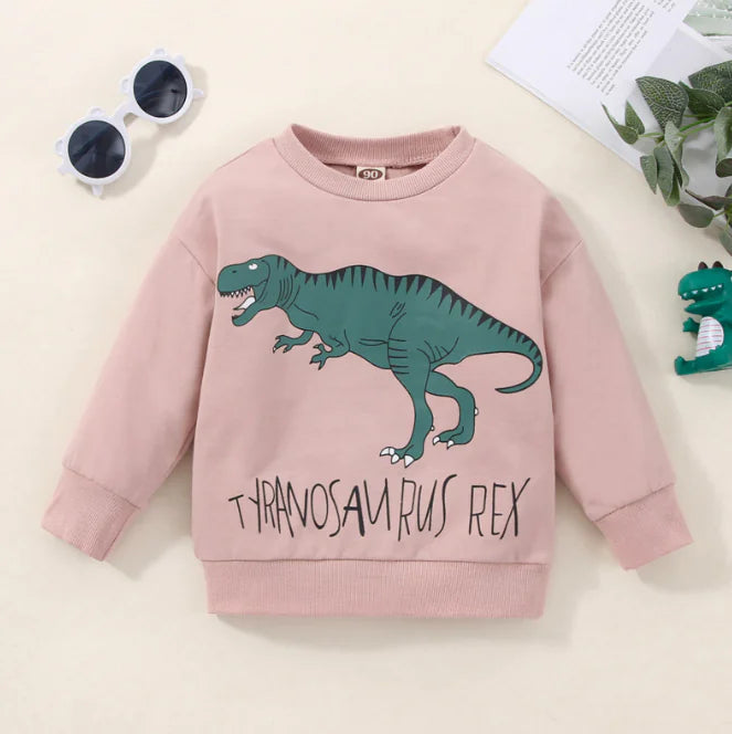 Triceratops Print Sweatshirt (12M-5A, One Piece)