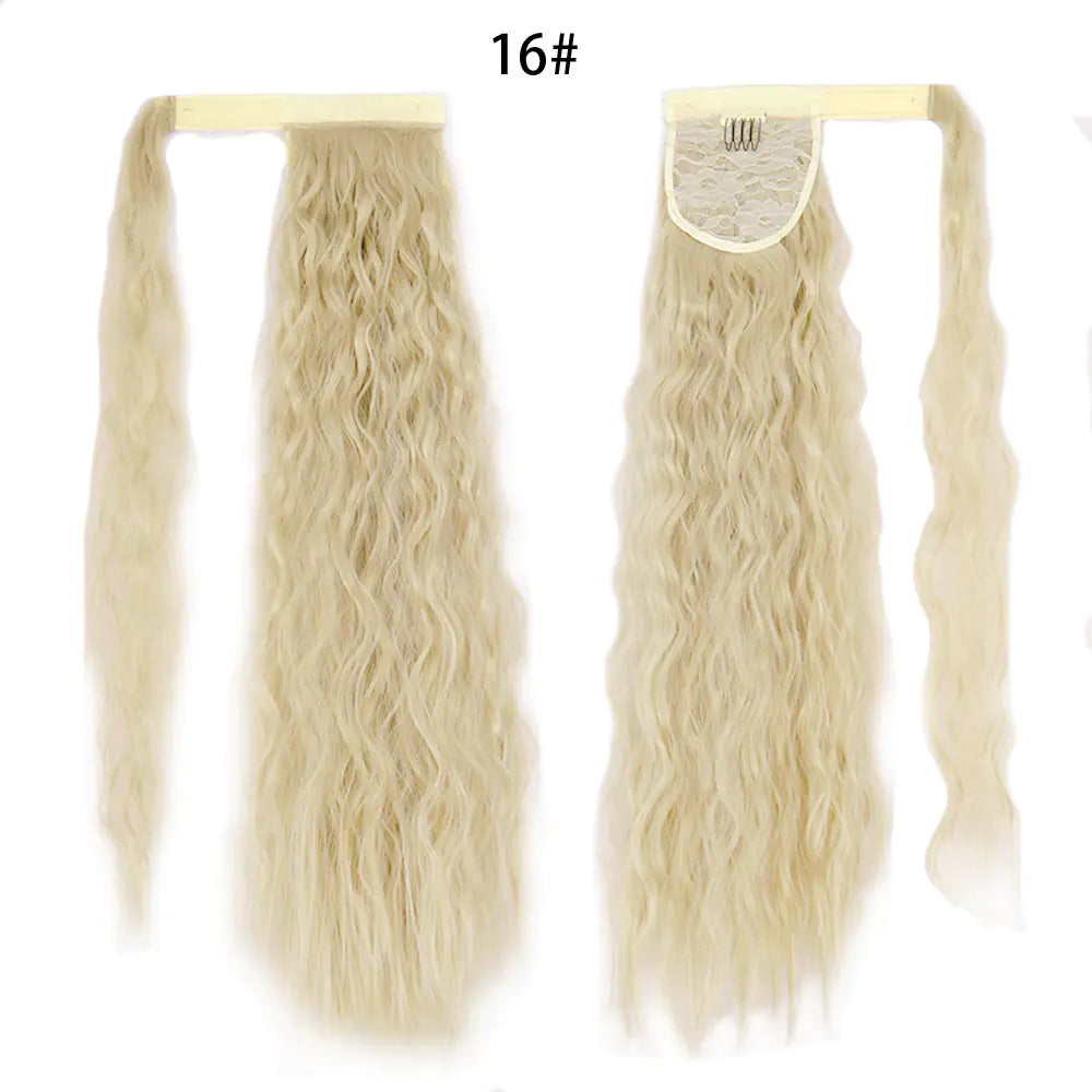 Water Wave Ponytail Wig with Velcro Band (High Temp Fiber)