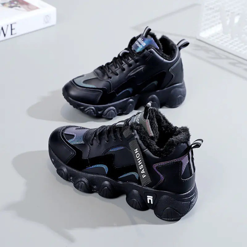 Women's High-Top Velvet Sports Shoes for Cold Weather