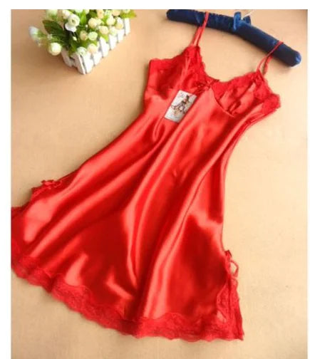 Women's V-Neck Nightgown with Bow - Elegant Lingerie (One Set)