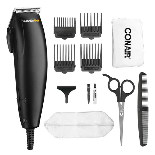 ConairMAN Dual Voltage Hair Clippers for Men 12-piece Hair Clipper Great for Travel