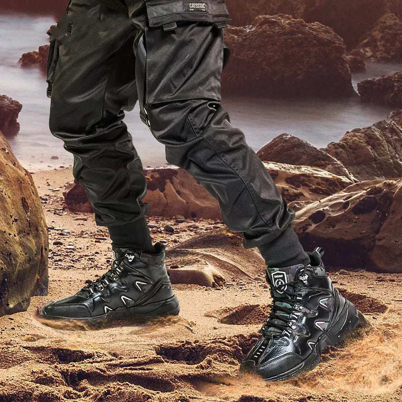 Men's High Top Hiking Boots - Trendy Work Boots