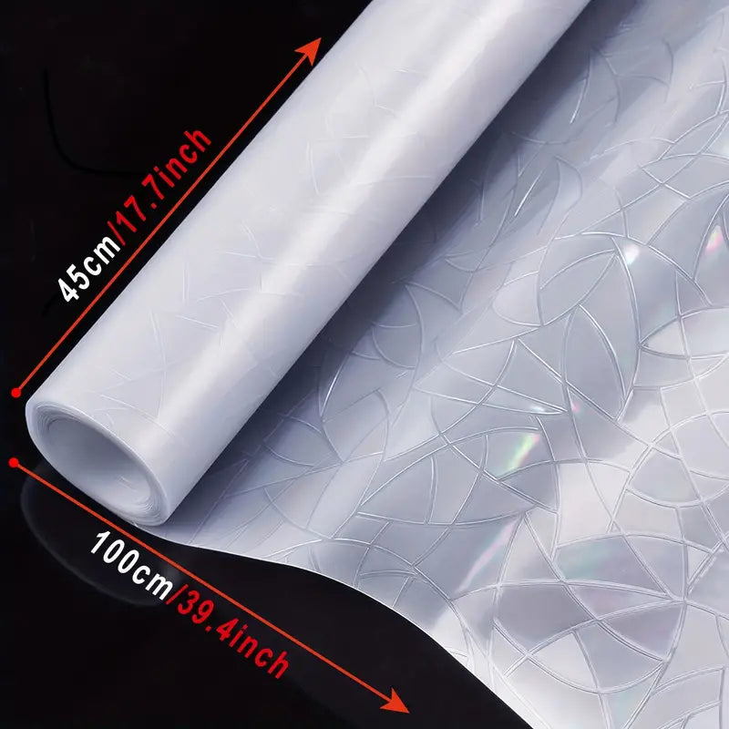 Crescent Privacy Window Film with Geometric Pattern