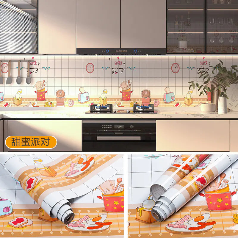 Self-Adhesive Waterproof Kitchen Oil-Resistant Stickers