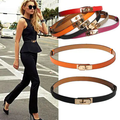 H 2019 New Kelly Leather Slim Belt for Women