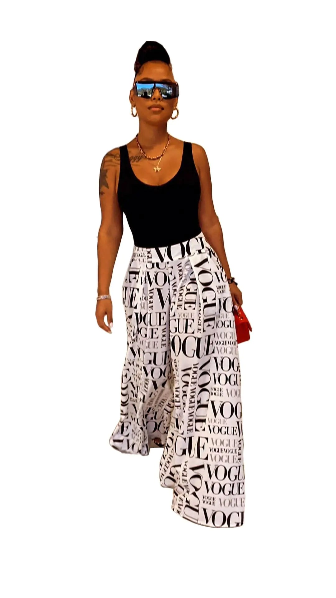 Women's High-Waisted Wide-Leg Culottes with Print