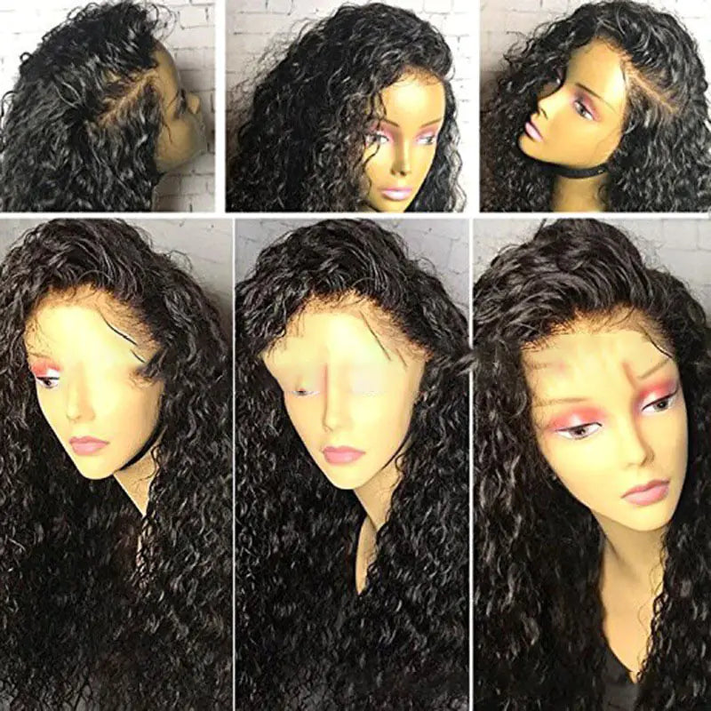 Black Mid-Part Long Wavy Wig for Women