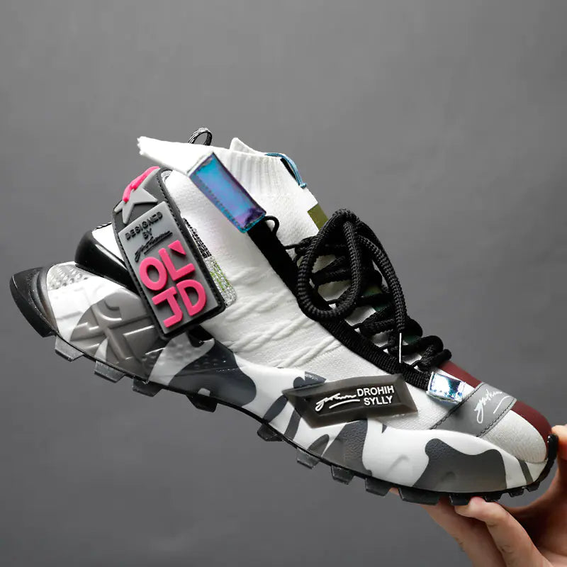 Trendy Spring Breathable Sports Shoes with Colorful Socks