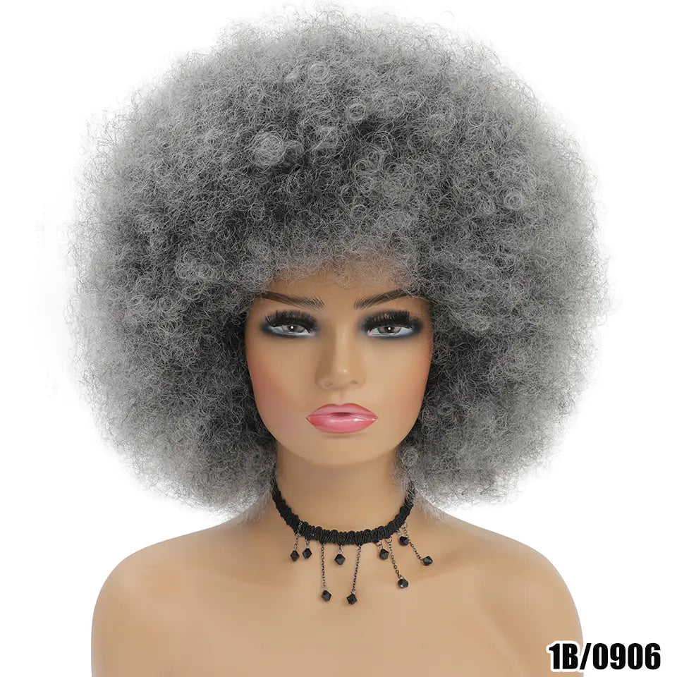 Curly Short Hair Wig with Bangs