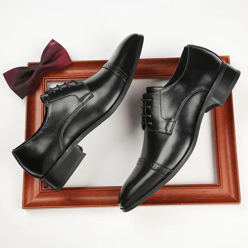 Large Four Seasons British Leather Lace-up Shoes for Men