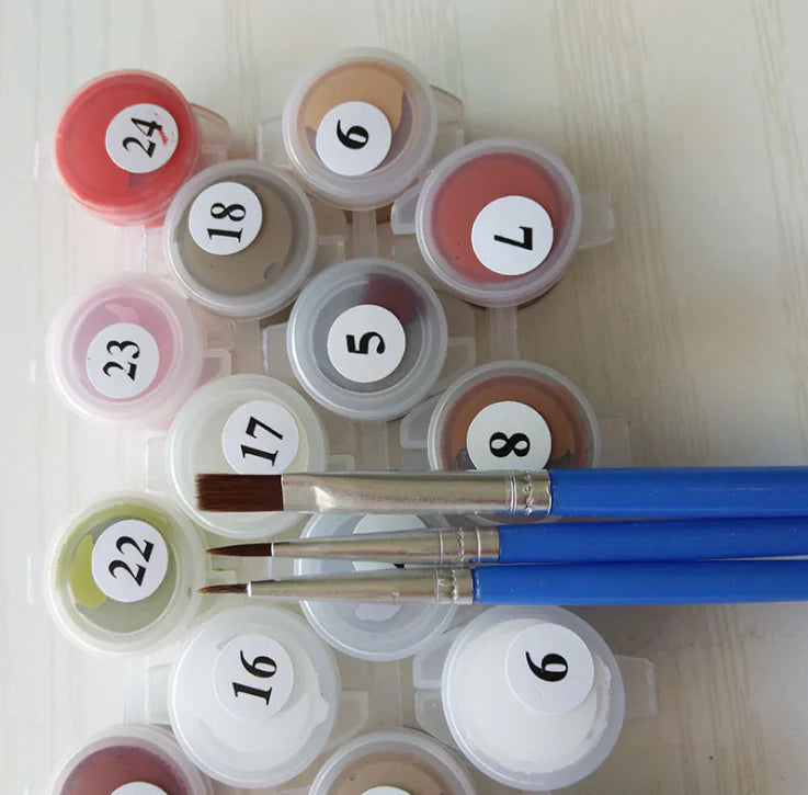 DIY Unframed Floral Numbered Painting Kit