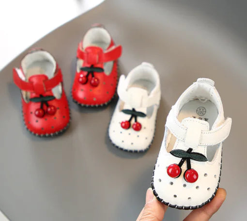 Genuine Leather Baby Shoes with Bow - Spring Collection