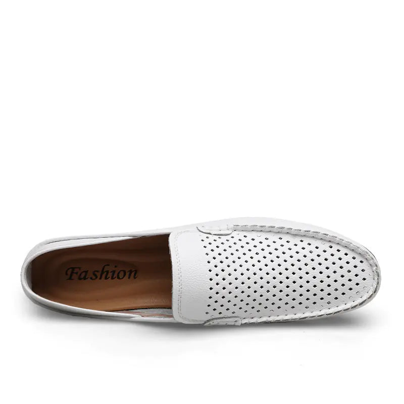 Men's Autumn Casual Loafers - Breathable White Shoes