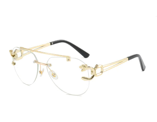 Presley Sunglasses - UV400 Unframed Leopard Design (One)