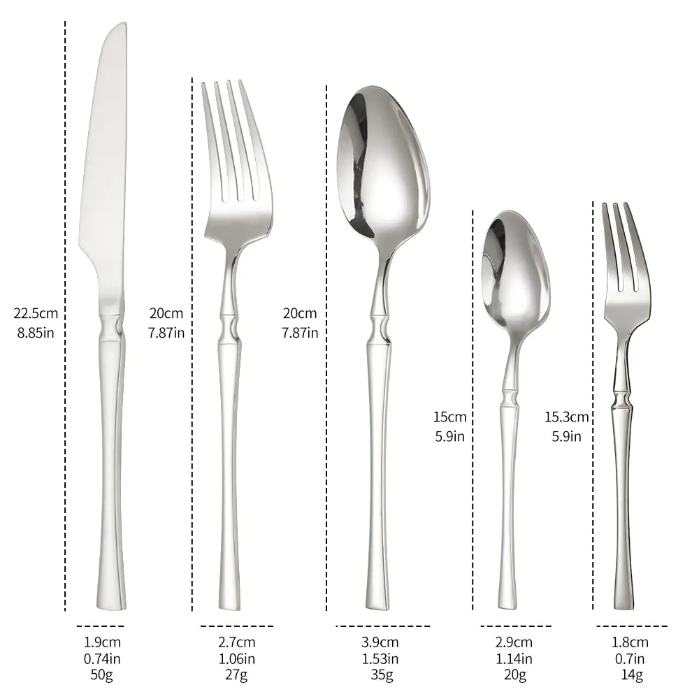 Titanium Coated Stainless Steel Cutlery Set for Dining