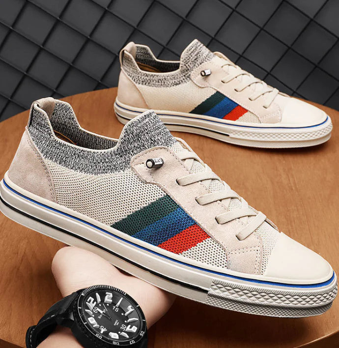 Men's Summer Breathable Canvas Lace-Up Loafers