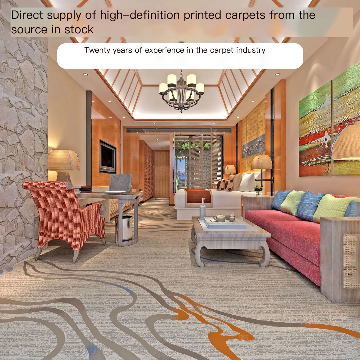 Simple Hotel Carpet for Rooms, Corridors, and Halls