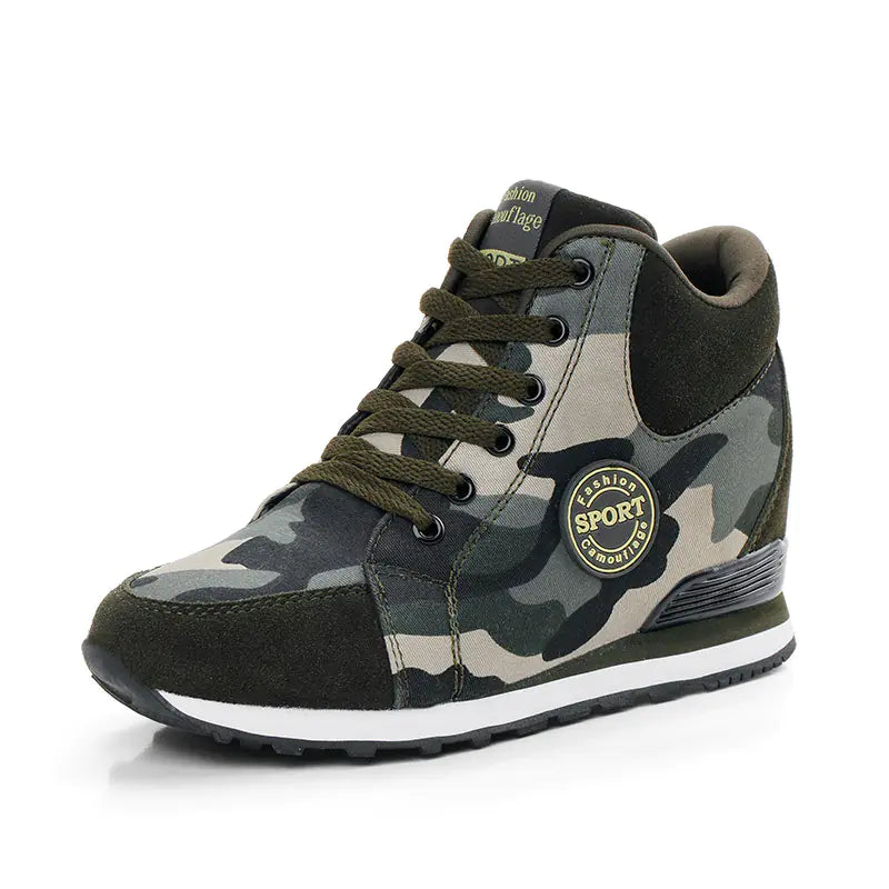 New Spring Autumn Camouflage Canvas Sneakers for Women
