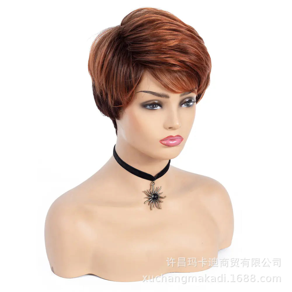 Brown Red Wavy Short Wig for Women - Stylish Look