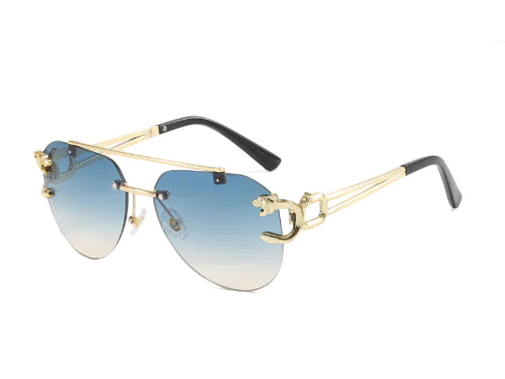 Presley Sunglasses - UV400 Unframed Leopard Design (One)