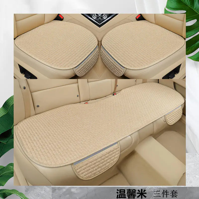 Summer Linen Comfortable Car Seat Cushion Set (3 pcs)