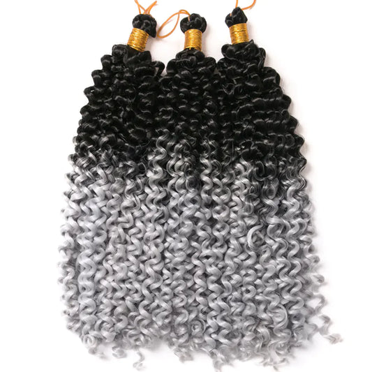 Bicolor Gradual Change Water Wavy Curly Hair Braid