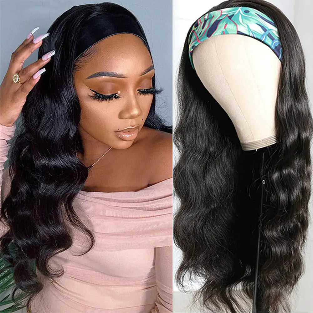 European American Wig with Ice Silk Headband