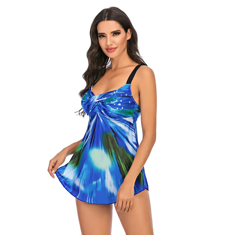 Fireworks Gradient Print Plus Size Swim Skirt