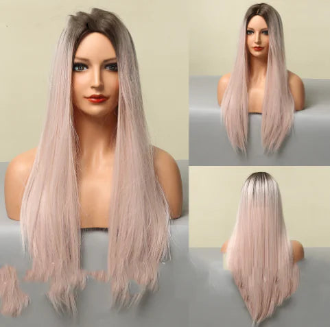 Medium Gradient Long Straight Hair High-Temperature Wire