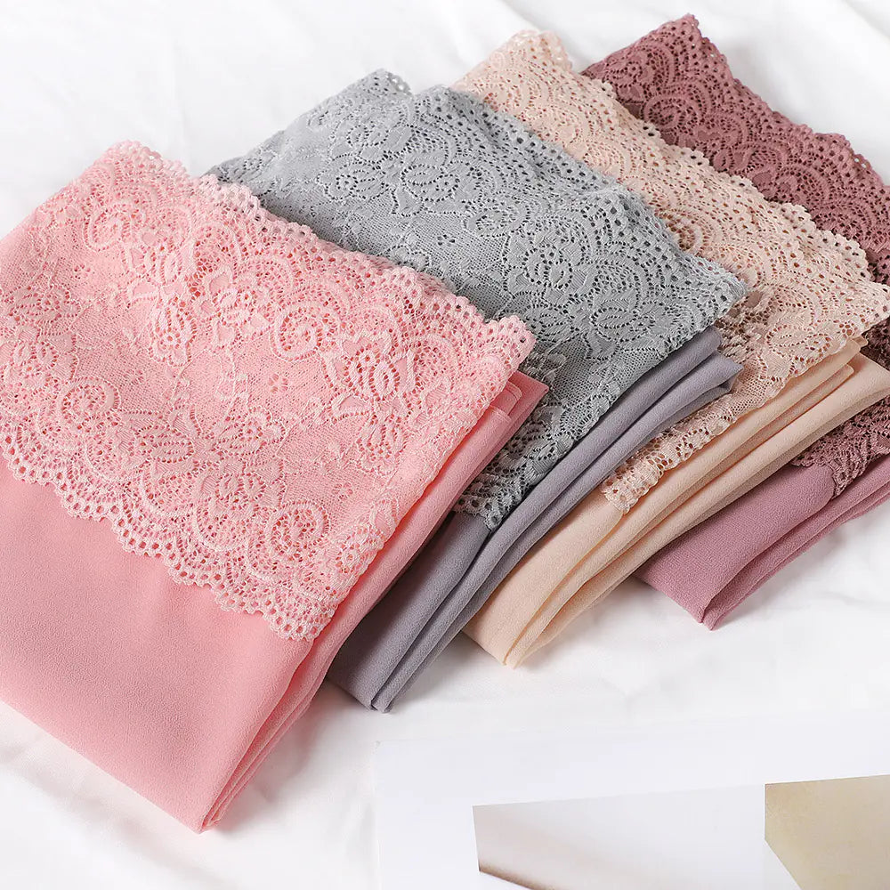 Summer Pearl Chiffon Lace Women's Head Scarf for Travel