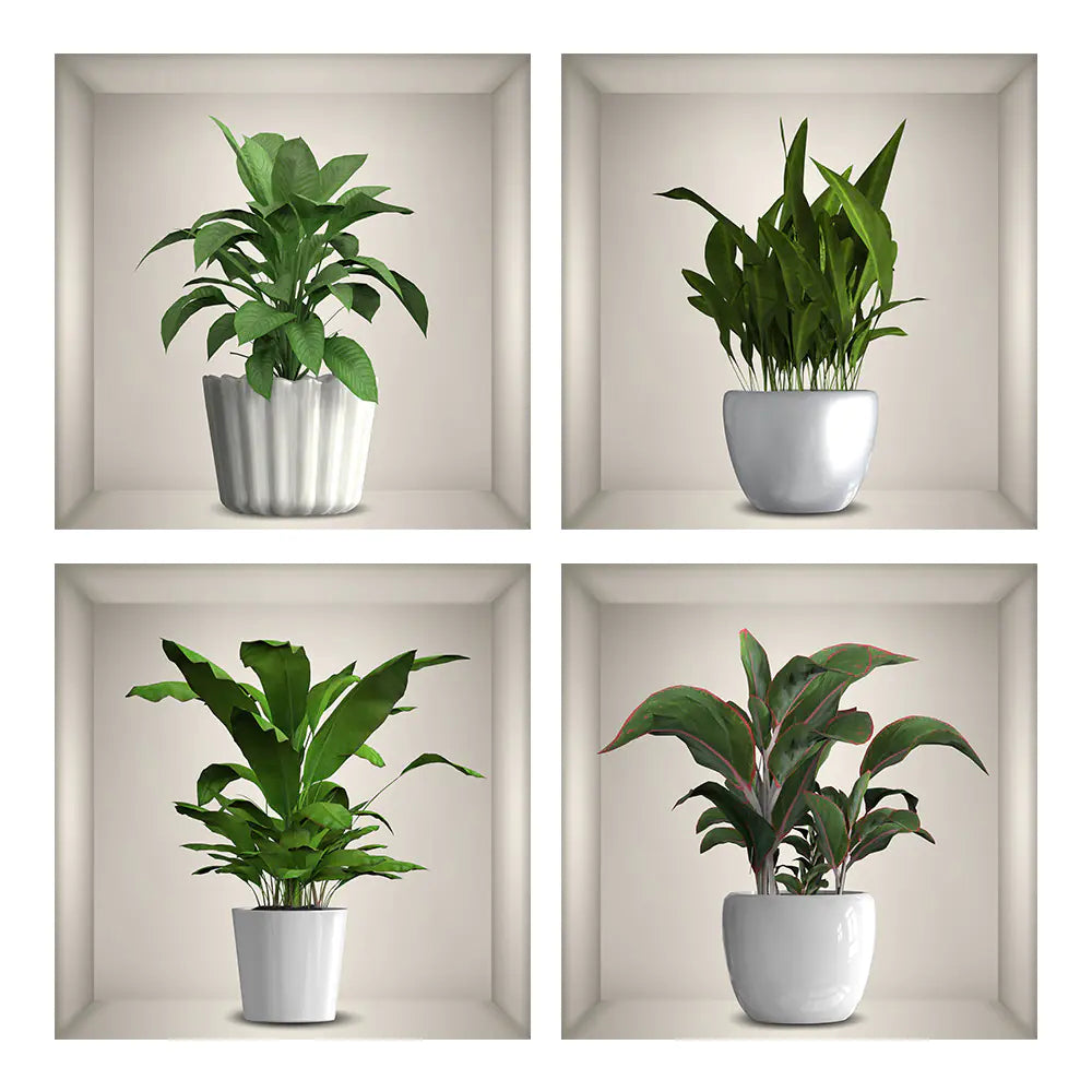 Creative 3D Plant Wall Stickers for Home Decor