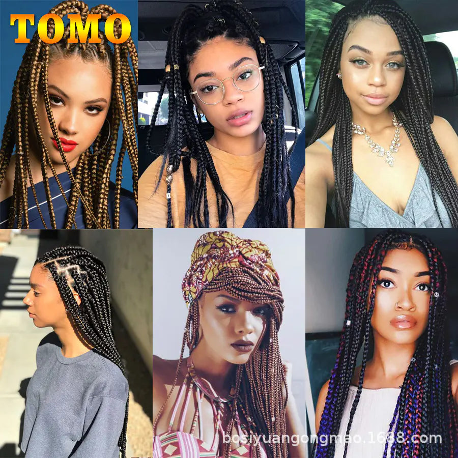 TOMO Box Braids Hair Extensions - 14 18 22 Inch