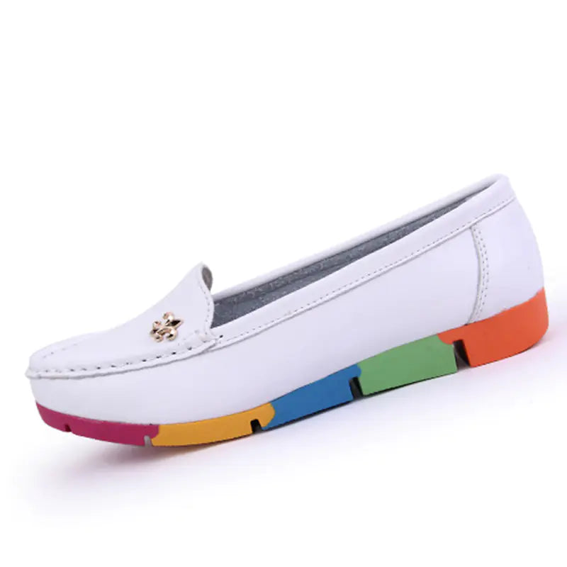 Women's Comfort Flat Loafers - Genuine Leather Shoes