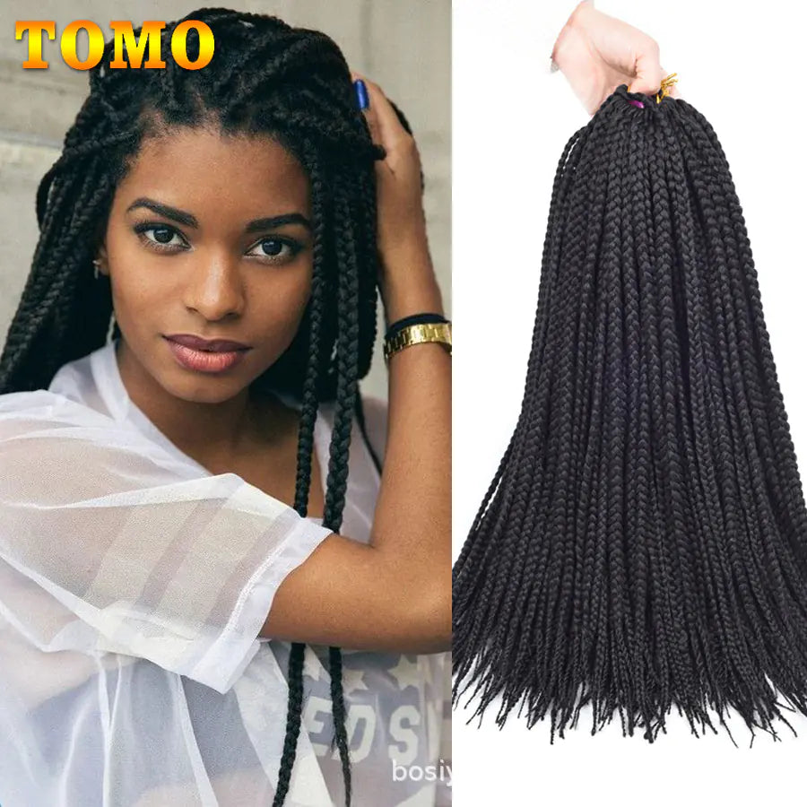 TOMO Box Braids Hair Extensions - 14 18 22 Inch