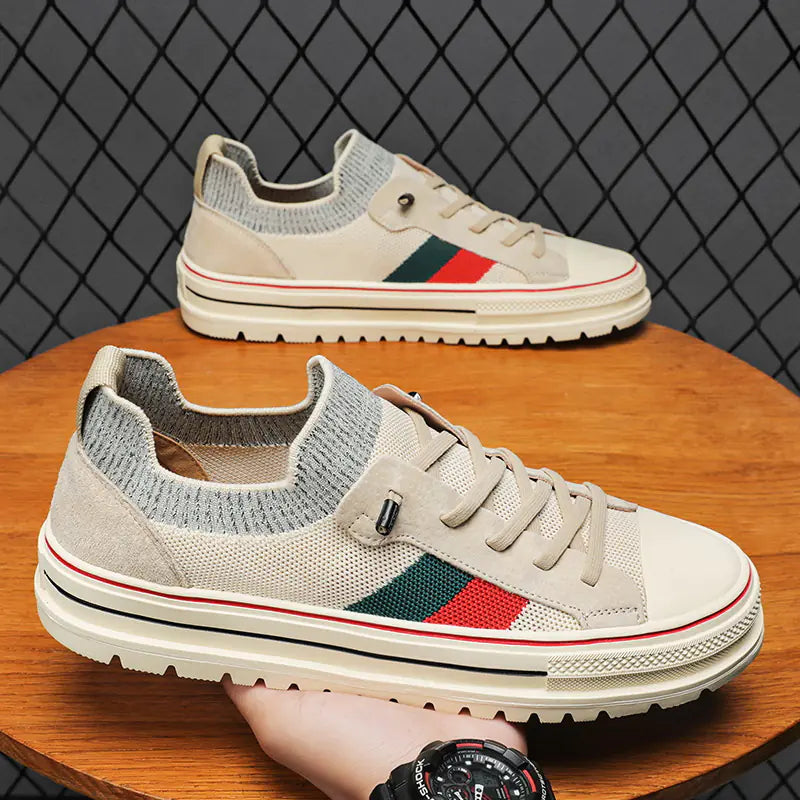 Men's Summer Breathable Canvas Lace-Up Loafers