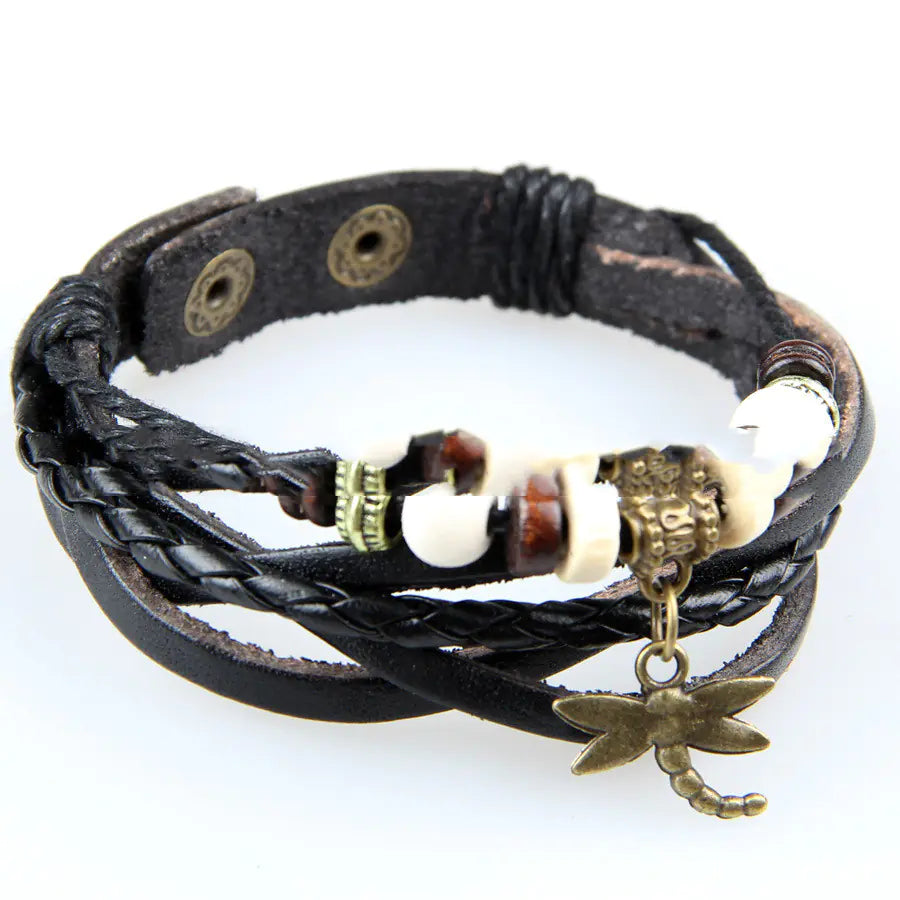 Multi-layer Hand-woven Leather Wax Rope Bracelet