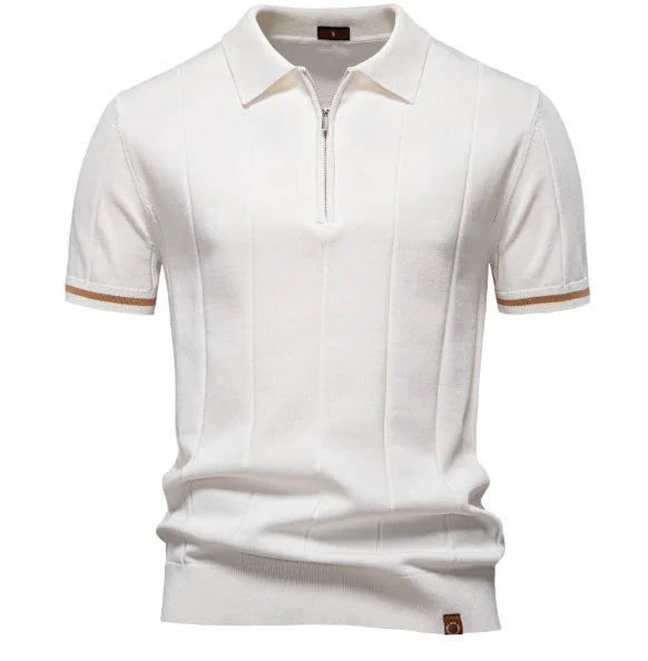 2025 Summer Men's Knit Cotton Polo Shirt (One Piece)