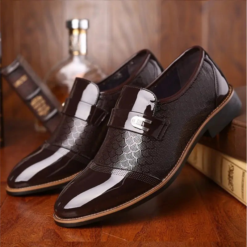 Men's Leather Classic Stylish Non-Slip Black Shoes