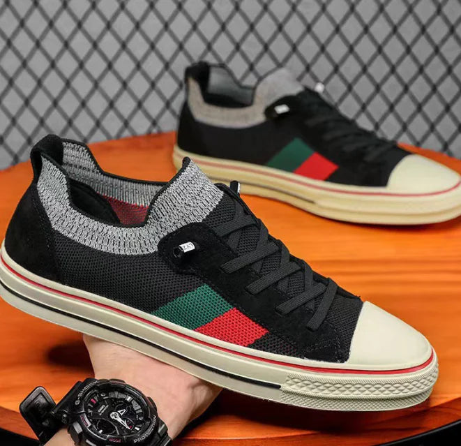 Men's Summer Breathable Canvas Lace-Up Loafers