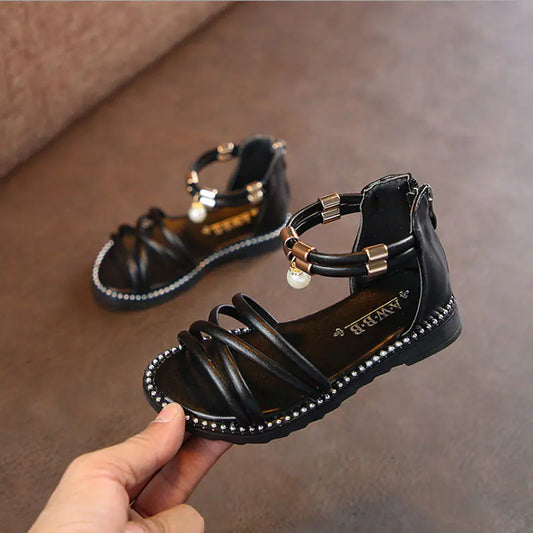 Western Style Girls' Sandals with Soft Soles for Kids